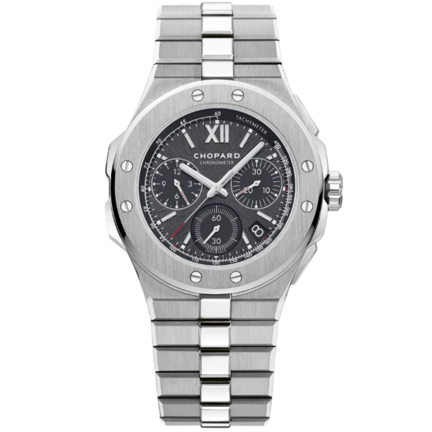 ALPINE EAGLE XL CHRONO 44 MM LUCENT STEEL™ WITH ABSOLUTE BLACK DIAL