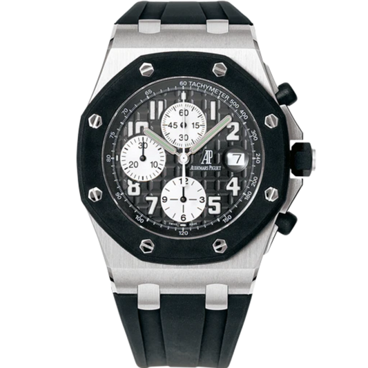 Royal Oak Offshore Diver 42MM Black Rubber Strap Silvered Dial With Méga Tapisserie Pattern Stainless Steel Case