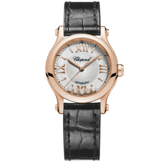 HAPPY SPORT 30 MM ETHICAL ROSE GOLD WITH SILVER DIAL