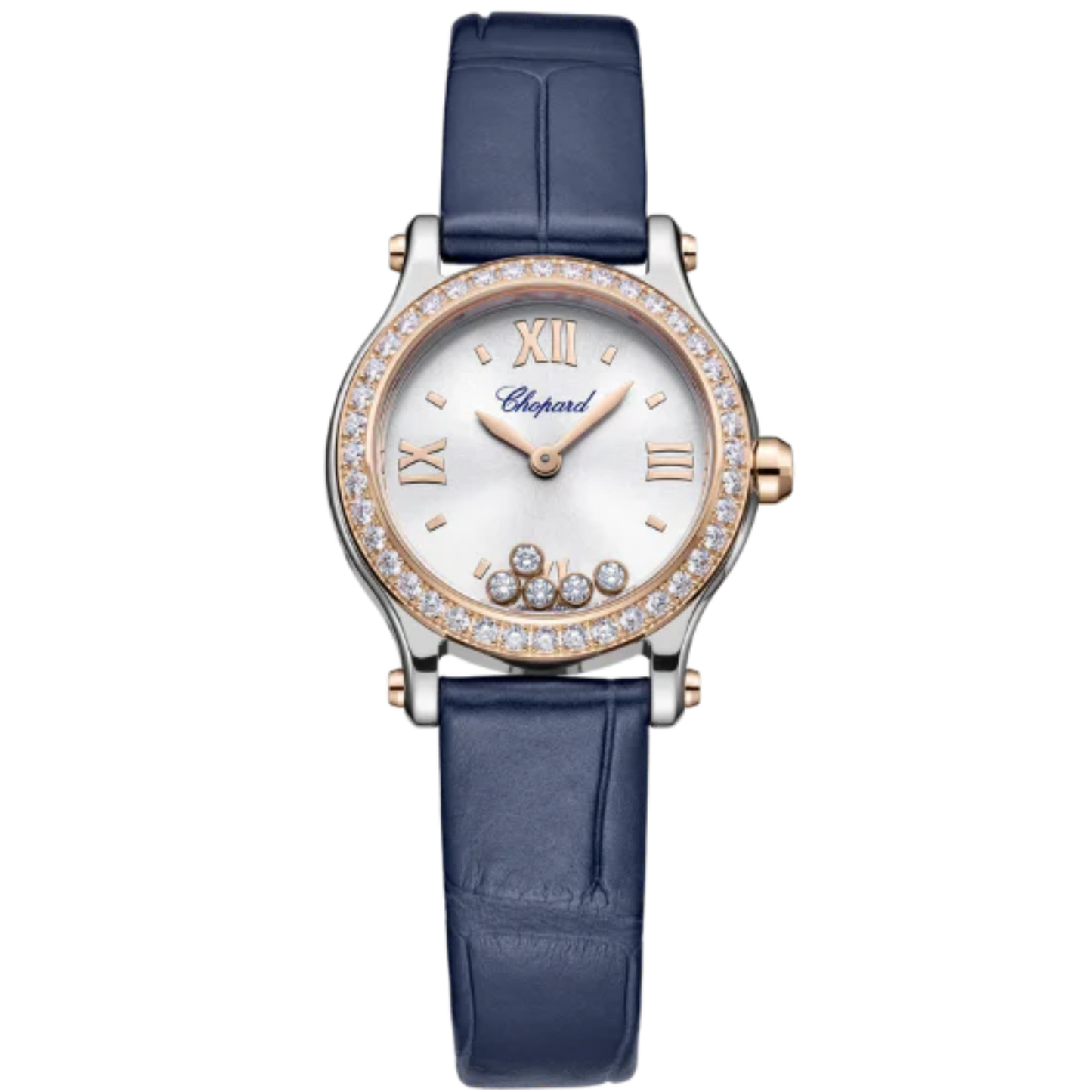 HAPPY SPORT 25 MM ETHICAL ROSE GOLD - LUCENT STEEL™ WITH SILVER DIAL