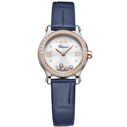 HAPPY SPORT 25 MM ETHICAL ROSE GOLD - LUCENT STEEL™ WITH SILVER DIAL
