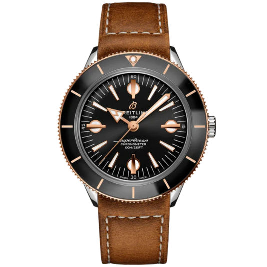 SUPEROCEAN HERITAGE '57 42 MM STAINLESS STEEL & 18K ROSE GOLD WITH BLACK DIAL