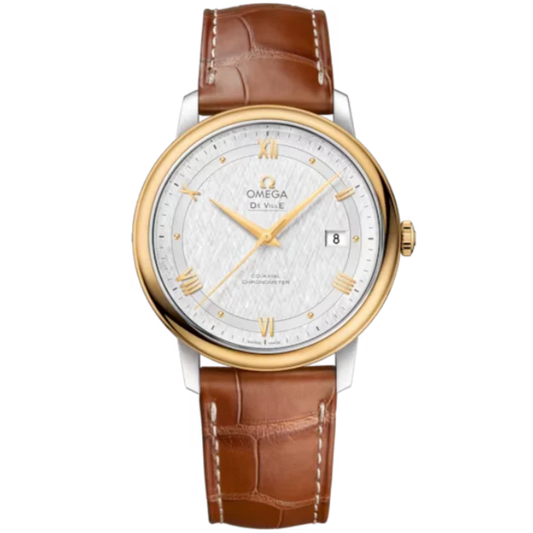 DE VILLE PRESTIGE 39 MM STAINLESS STEEL - YELLOW GOLD WITH SILVER DIAL