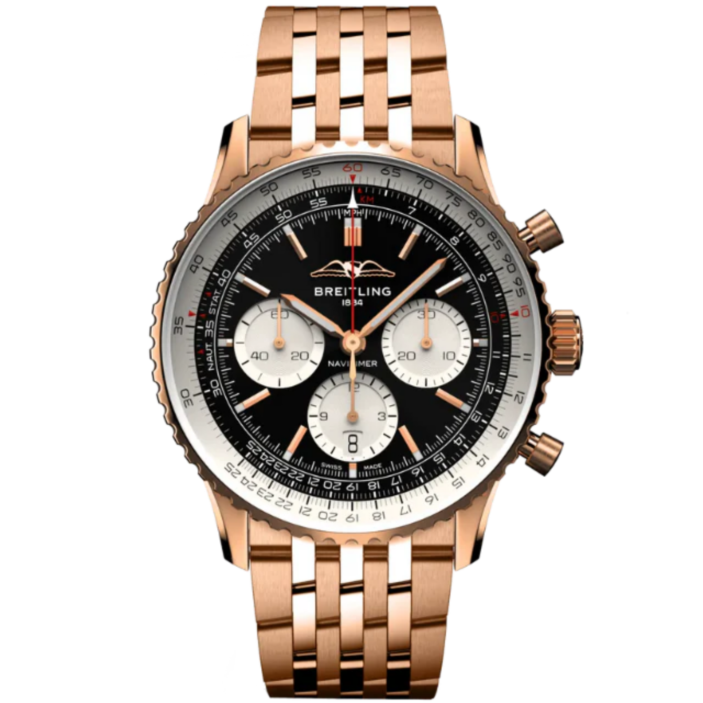 NAVITIMER B01 CHRONOGRAPH 43 MM 18K ROSE GOLD WITH BLACK DIAL