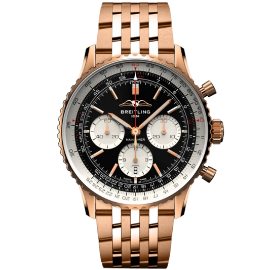 NAVITIMER B01 CHRONOGRAPH 43 MM 18K ROSE GOLD WITH BLACK DIAL