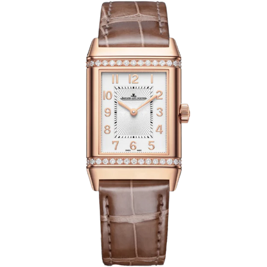 REVERSO CLASSIC DUETTO 40 MM 18K ROSE GOLD WITH SILVER GREY AND BLACK LACQUERED DIAL
