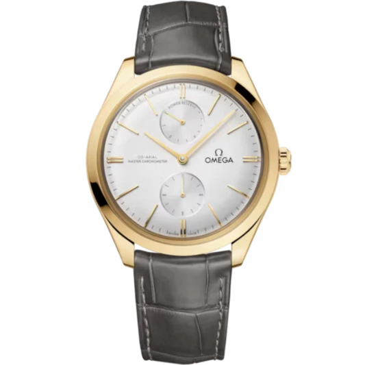 DE VILLE TRÉSOR 40 MM YELLOW GOLD WITH SILVER DIAL