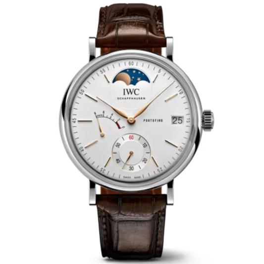 PORTOFINO HAND-WOUND MOON PHASE 45 MM STAINLESS STEEL WITH SILVER DIAL