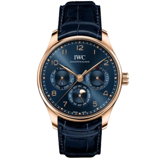 PORTUGIESER PERPETUAL CALENDAR BOUTIQUE EDITION 42 MM GOLD WITH BLUE DIAL
