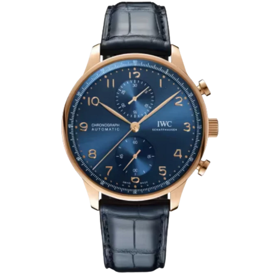PORTUGIESER CHRONOGRAPH BOUTIQUE EDITION 41 MM GOLD WITH BLUE DIAL