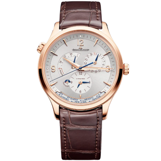 MASTER CONTROL GEOGRAPHIC 40 MM 18K ROSE GOLD WITH SILVER GREY SUNRAY BRUSHED DIAL