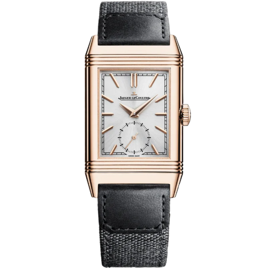 REVERSO TRIBUTE MONOFACE SMALL SECONDS 46 MM 18K ROSE GOLD WITH SILVER GREY SUNRAY BRUSHED DIAL