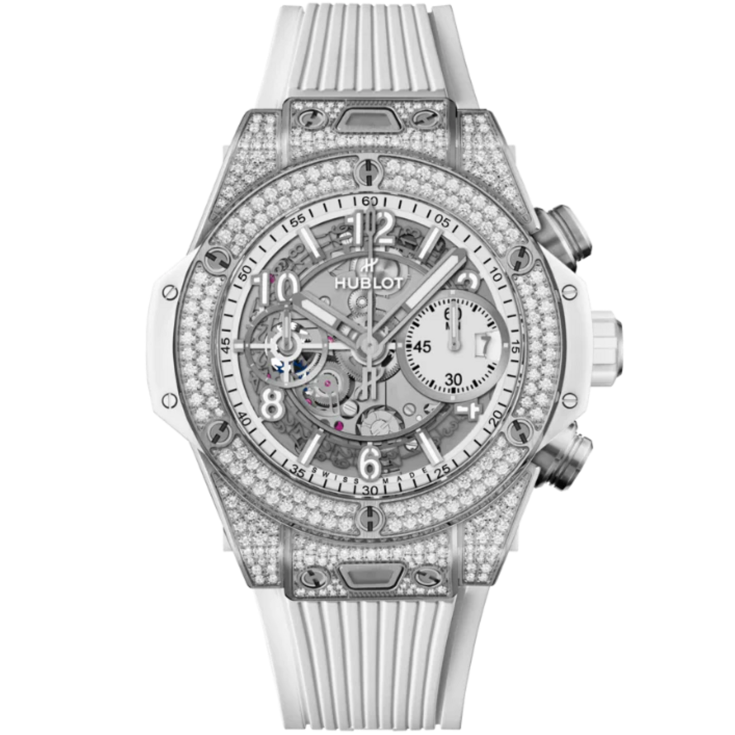 Big Bang 42mm UNICO TITANIUM WHITE PAVÉ