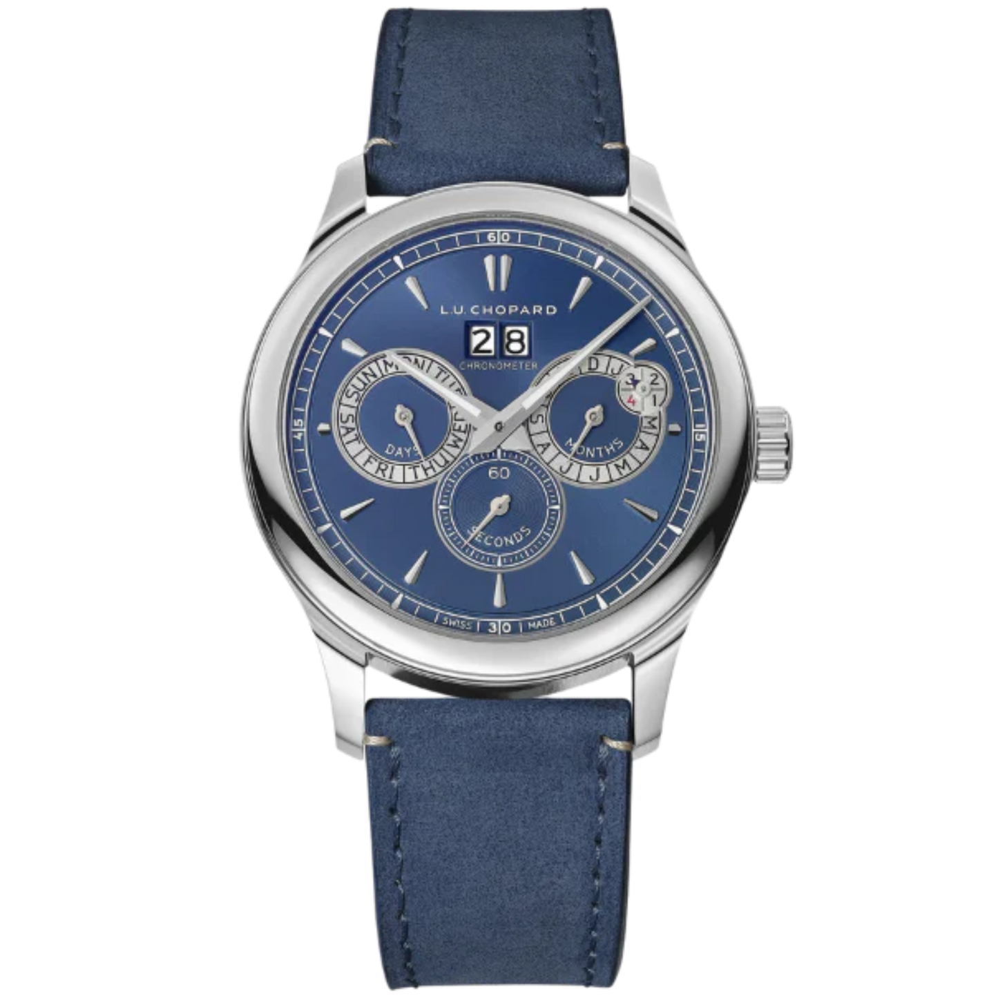 L.U.C PERPETUAL TWIN 43 MM LUCENT STEEL™ WITH BLUE DIAL