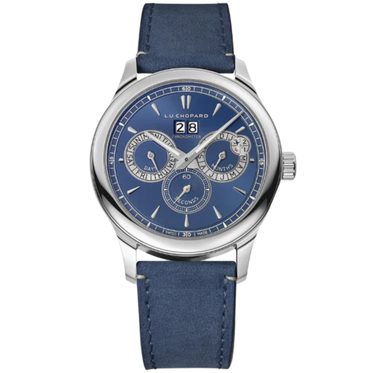 L.U.C PERPETUAL TWIN 43 MM LUCENT STEEL™ WITH BLUE DIAL