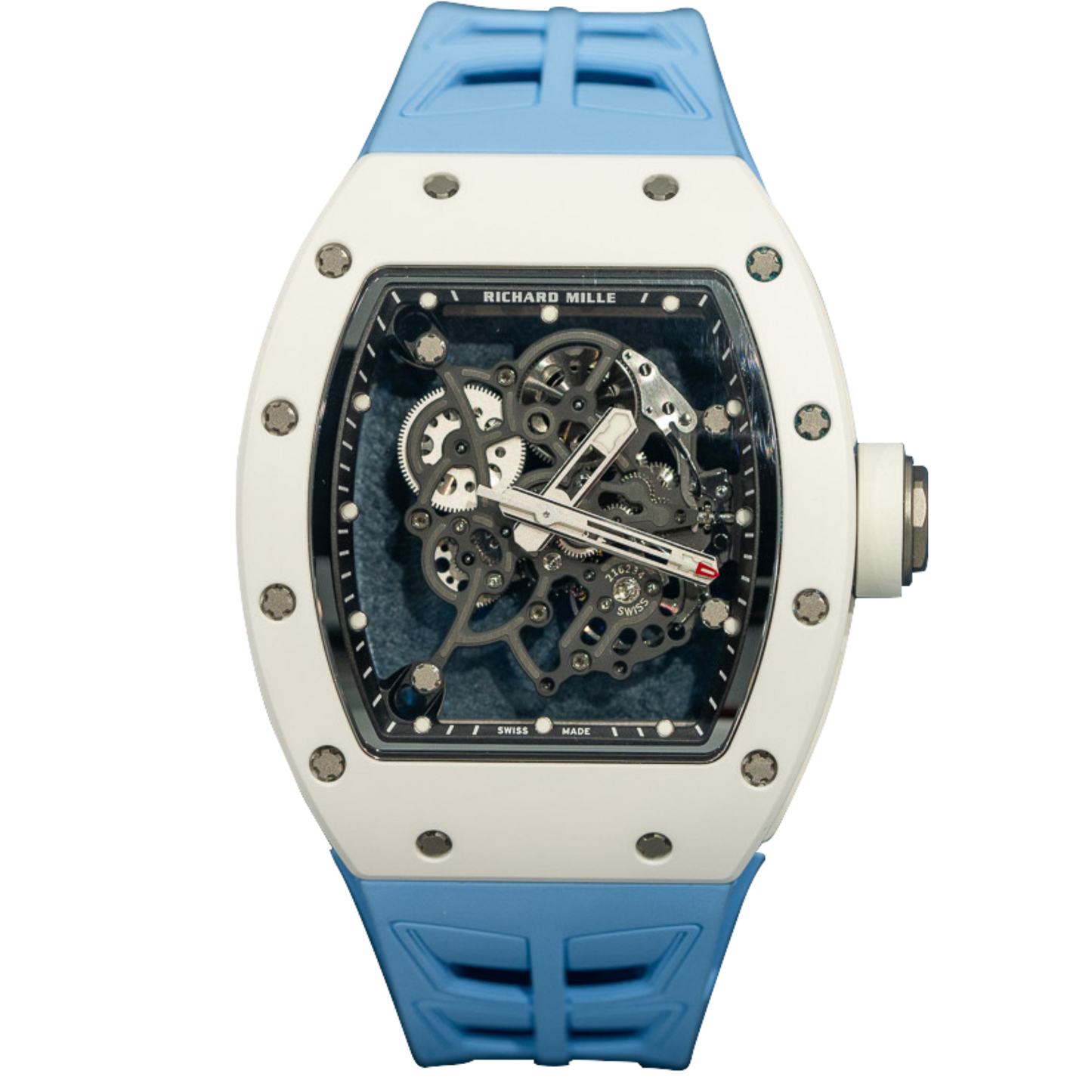 RM055 White Ceramic Bubba Watson Rubberized Titanium Case Rubber strap