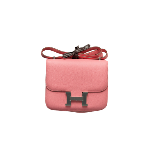 Hermes Mini Constance 18 Rose Confetti Epsom PHW Z Stamp