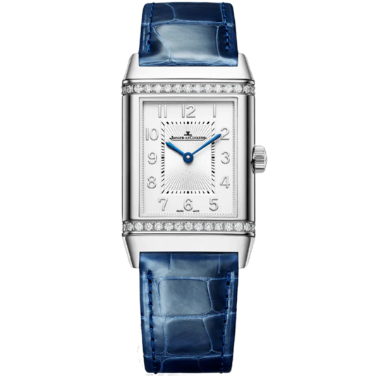 REVERSO CLASSIC DUETTO 40 MM STAINLESS STEEL WITH SILVER GREY AND BLUE LACQUERED DIAL