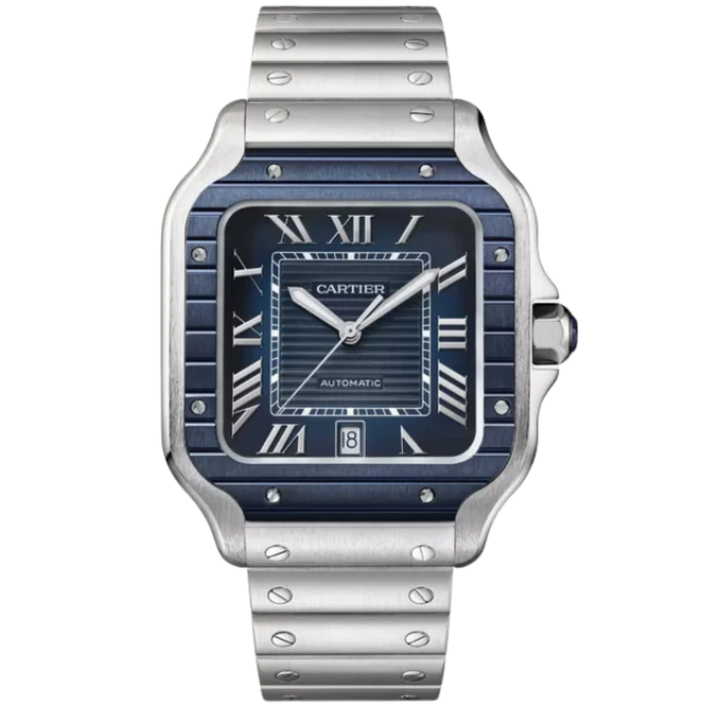 SANTOS 40 MM DE CARTIER BLUE STAINLESS STEEL