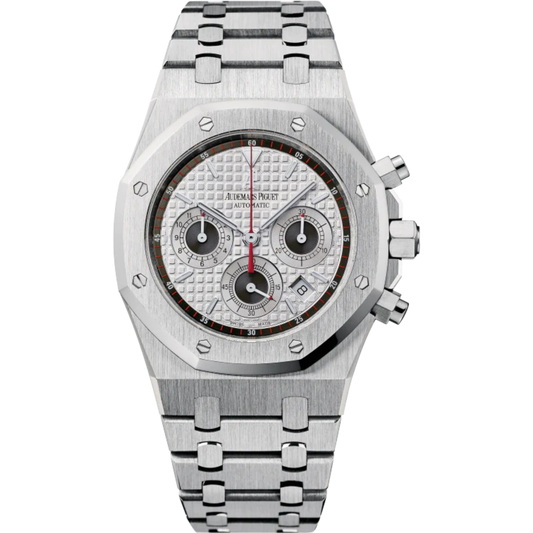 Royal Oak Chronograph 39MM Stainless Steel Bracelet Silver-Toned Dial With Grande Tapisserie Pattern Stainless Steel Case