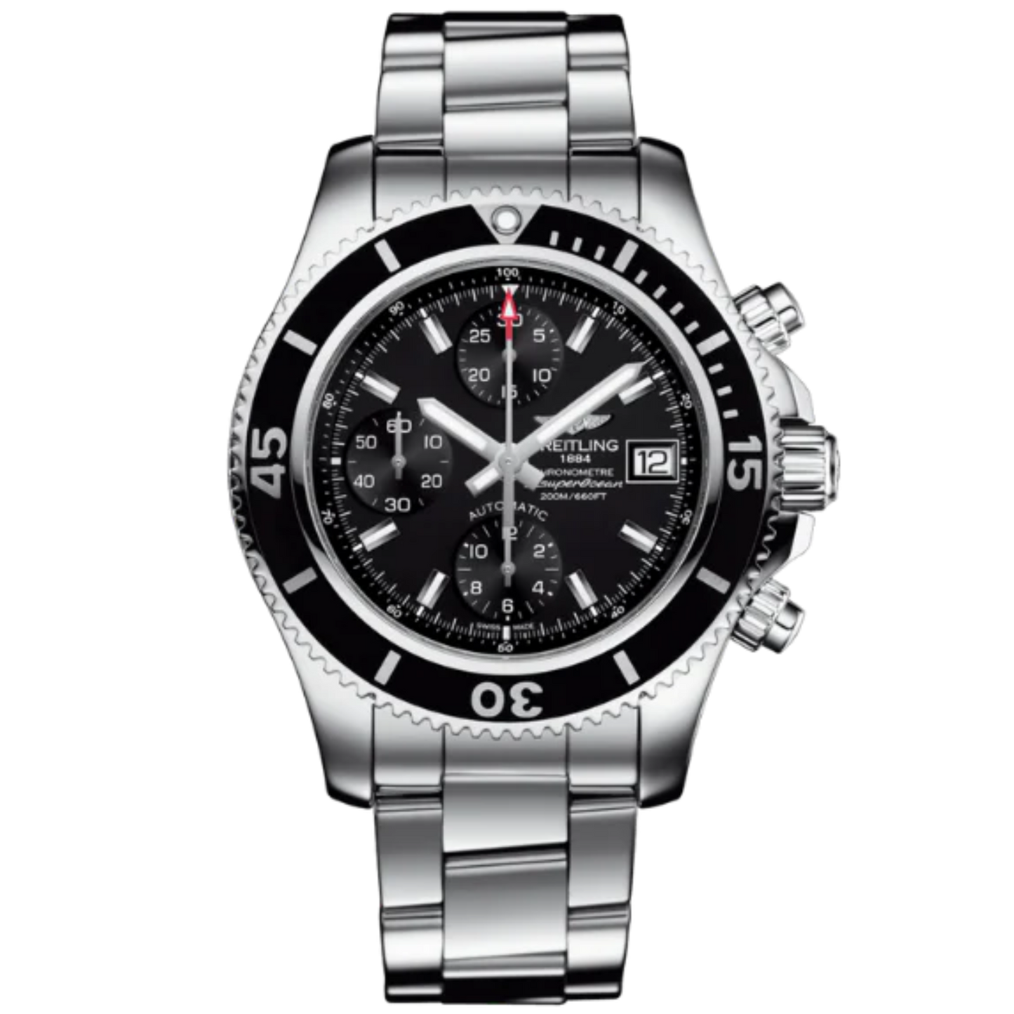 SUPEROCEAN CHRONOGRAPH 42 STAINLESS STEEL WITH BLACK DIAL