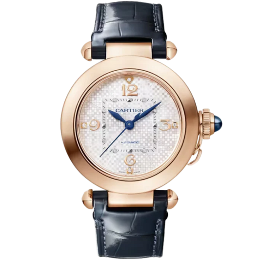 PASHA DE CARTIER 35 MM 18K ROSE GOLD WITH SILVER ENGRAVED DIAL