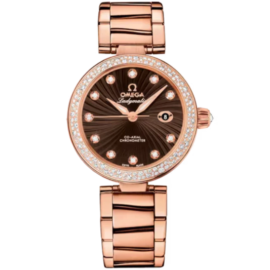 DE VILLE LADYMATIC 34 MM RED GOLD WITH BROWN DIAL