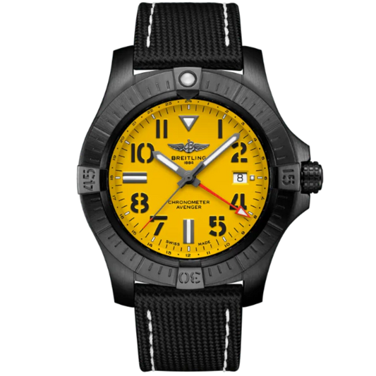 AVENGER AUTOMATIC GMT NIGHT MISSION 45 MM DLC-COATED TITANIUM WITH YELLOW DIAL
