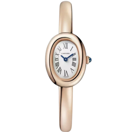BAIGNOIRE DE CARTIER 25 MM 18K ROSE GOLD WITH SILVER DIAL SIZE 15