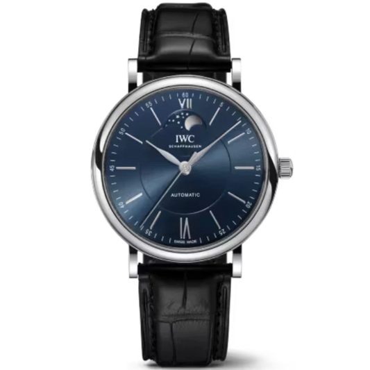 PORTOFINO AUTOMATIC MOON PHASE 40 MM STAINLESS STEEL WITH BLUE DIAL