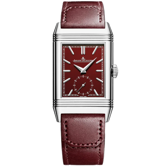 REVERSO TRIBUTE MONOFACE SMALL SECONDS 46 MM STAINLESS STEEL WITH BURGUNDY SUNRAY BRUSHED DIAL
