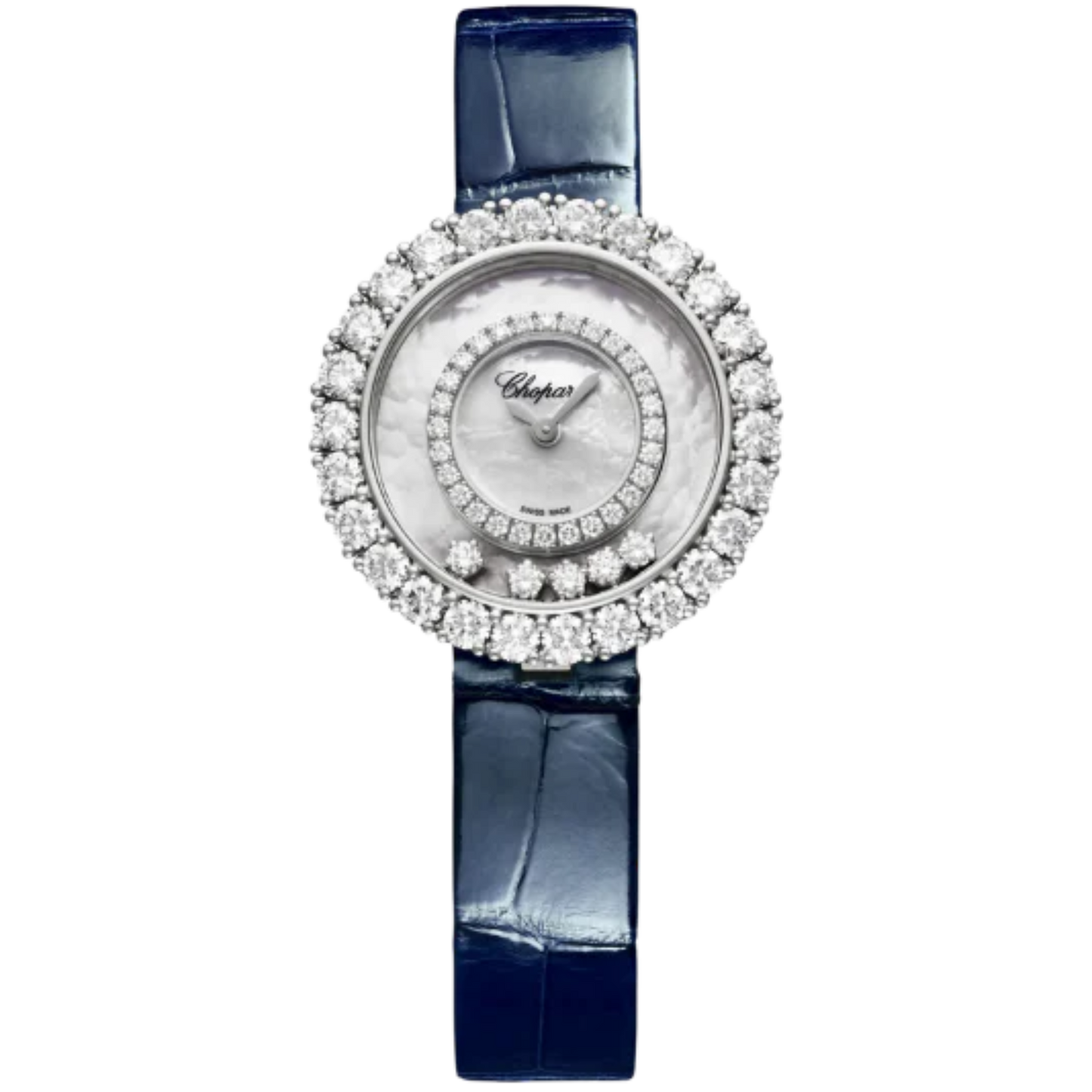 HAPPY DIAMONDS JOAILLERIE 29 MM ETHICAL WHITE GOLD WITH MOTHER OF PEARL DIAL
