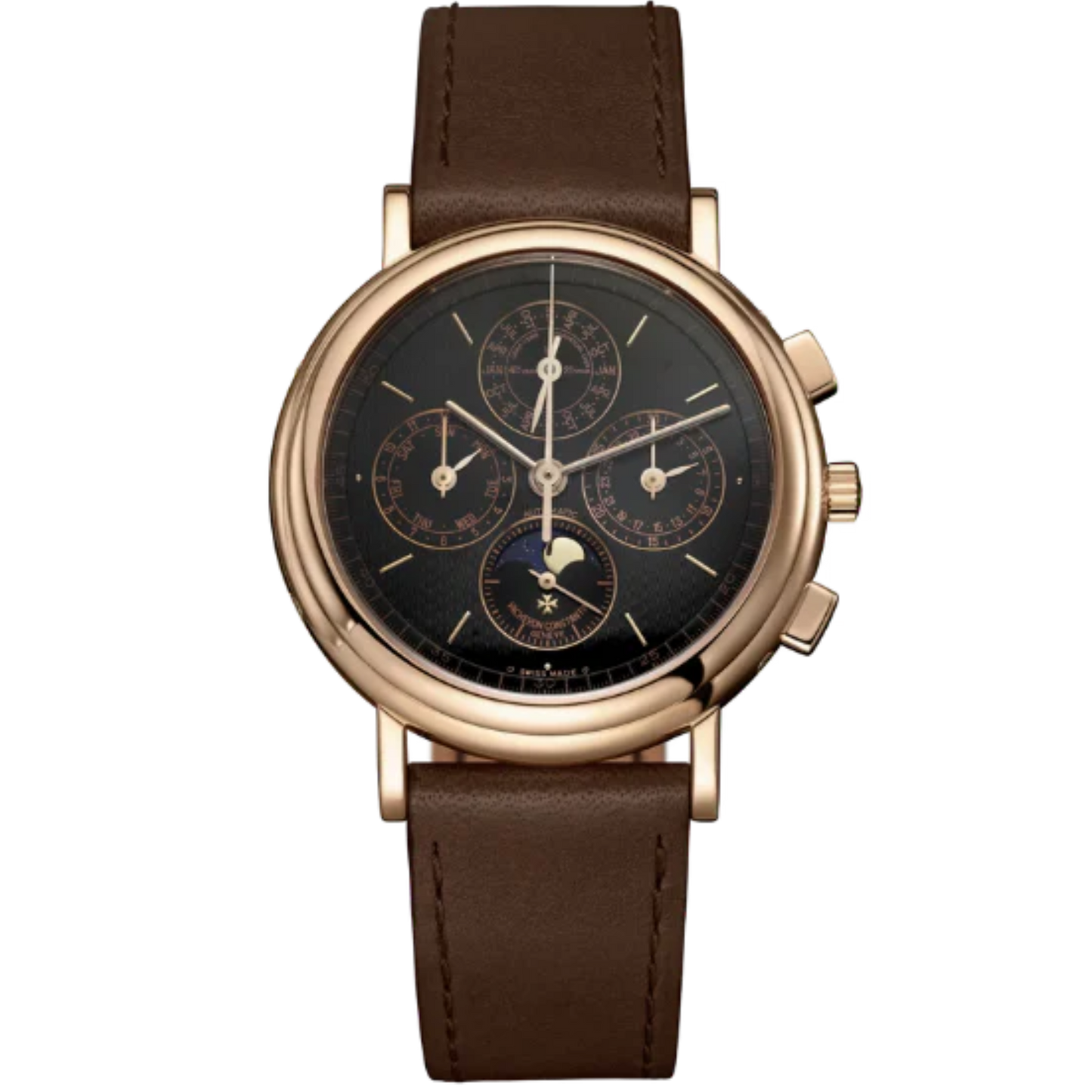 LES COLLECTIONNEURS REFERENCE 49005 38 MM ROSE GOLD WITH BROWN DIAL