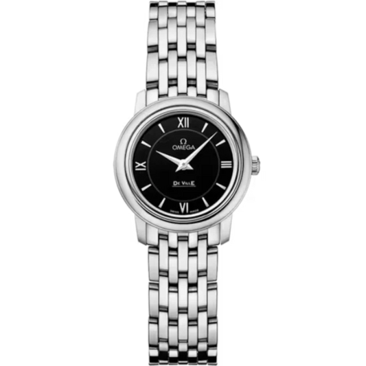 DE VILLE PRESTIGE 24 MM STAINLESS STEEL WITH BLACK DIAL