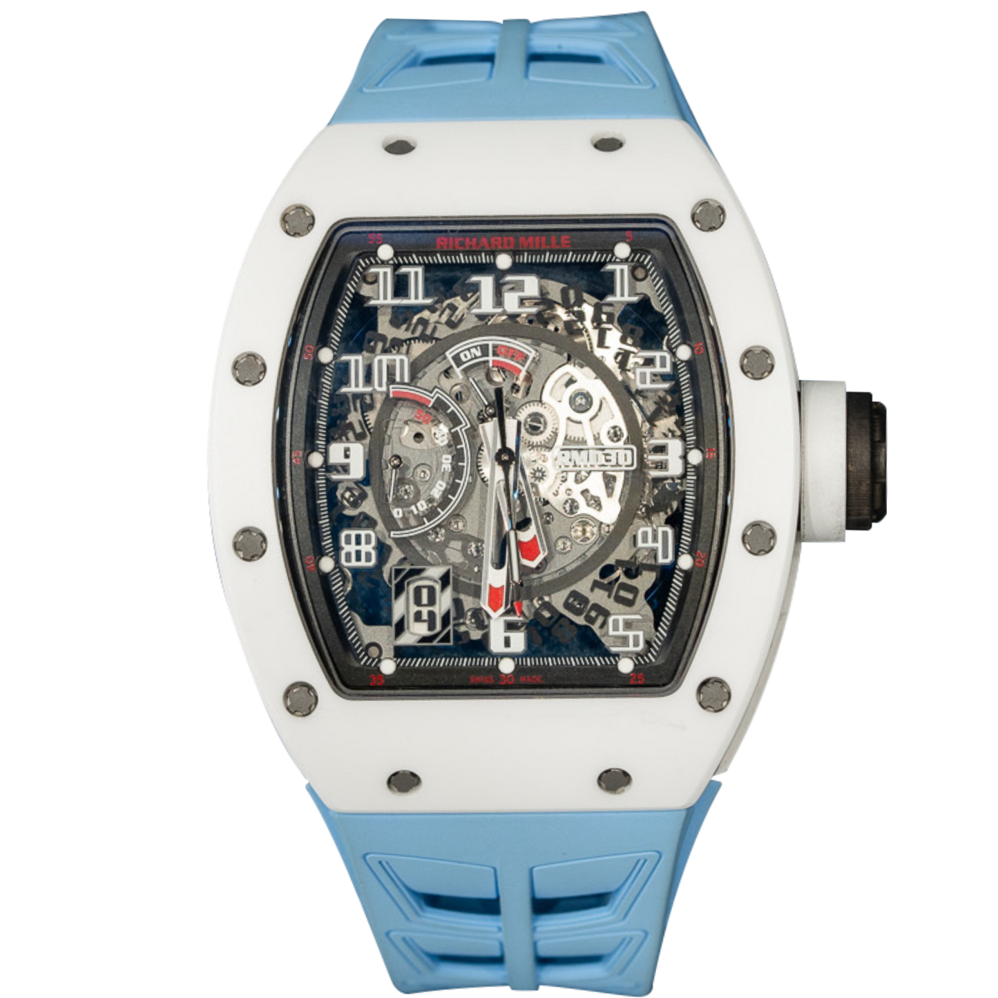 Richard Mille RM030 Americas "White Rush" White Ceramic/Black NTPT SIDES