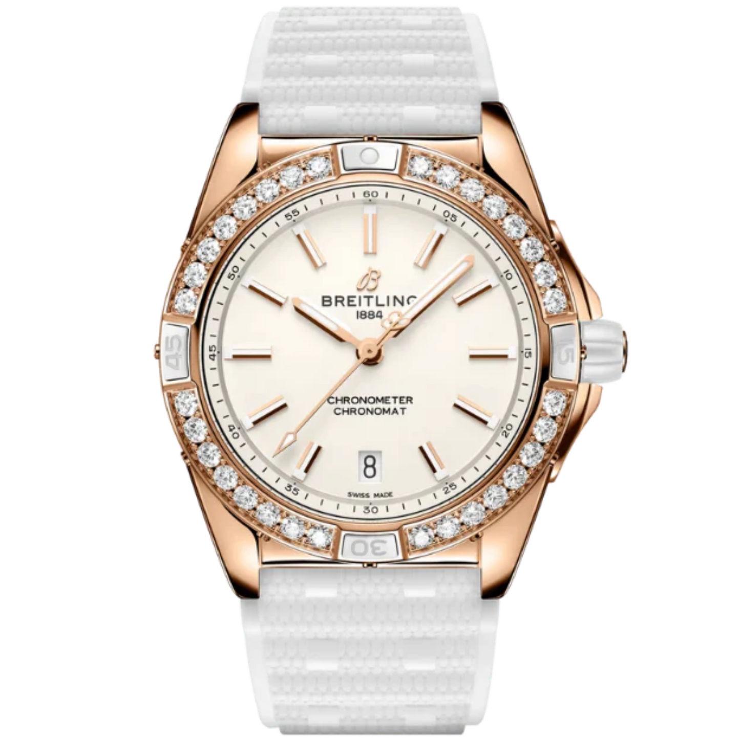 SUPER CHRONOMAT AUTOMATIC ORIGINS SMALL SCALE TRACEABLE 38 MM 18K ROSE GOLD WITH WHITE DIAL