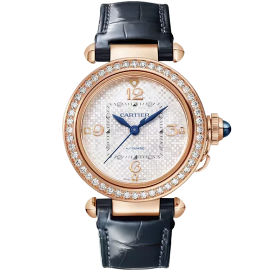 PASHA DE CARTIER 35 MM ROSE GOLD WITH SILVER ENGRAVED DIAL