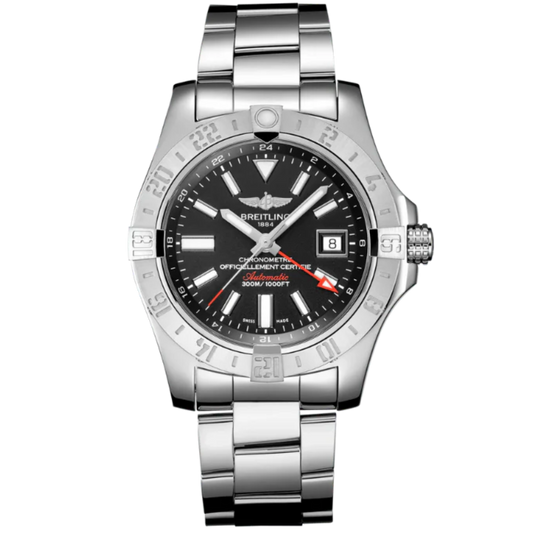 AVENGER II GMT 43 MM STAINLESS STEEL WITH BLACK DIAL