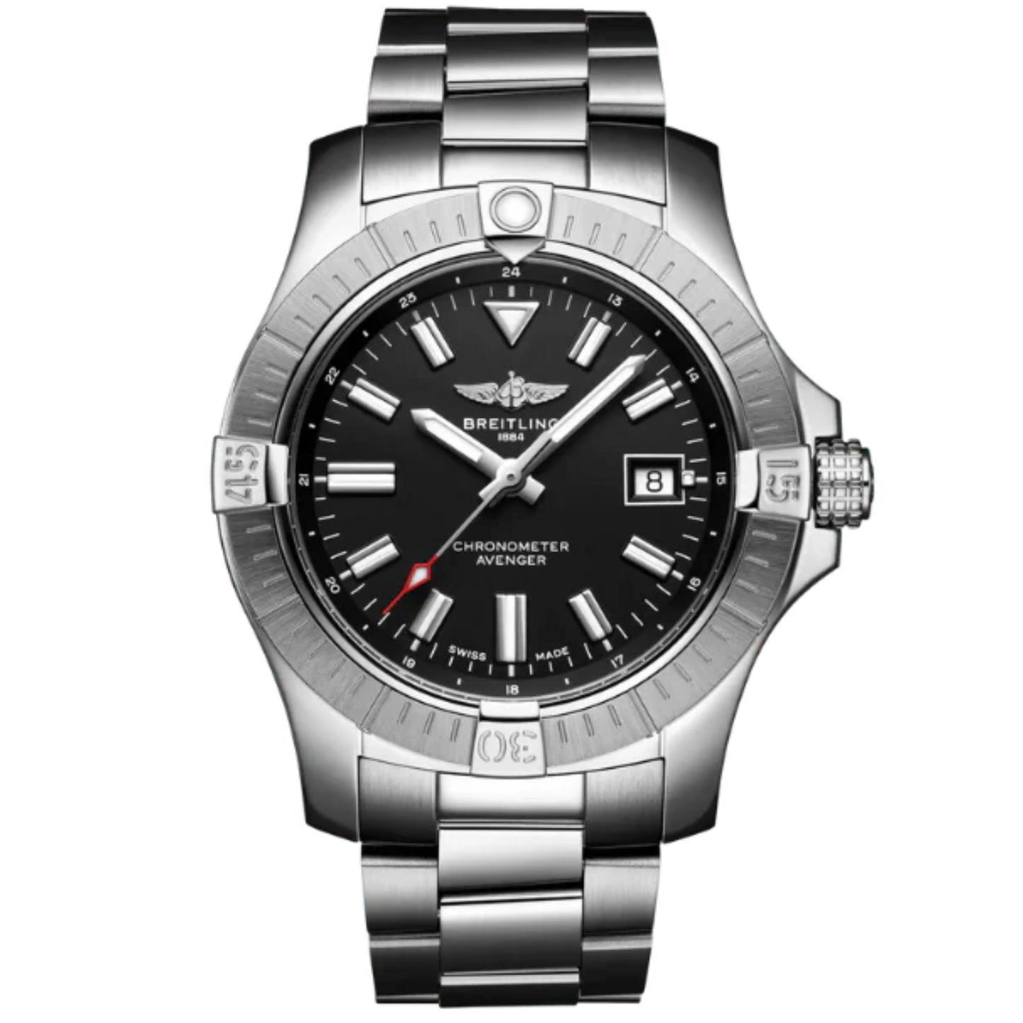 AVENGER AUTOMATIC 43 MM STAINLESS STEEL WITH BLACK DIAL