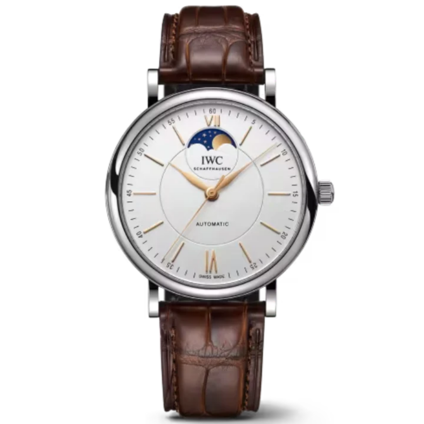 PORTOFINO AUTOMATIC MOON PHASE 40 MM STAINLESS STEEL WITH SILVER DIAL