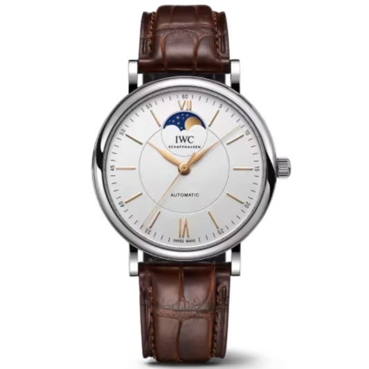 PORTOFINO AUTOMATIC MOON PHASE 40 MM STAINLESS STEEL WITH SILVER DIAL
