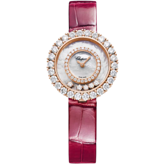 HAPPY DIAMONDS JOAILLERIE 29 MM ETHICAL ROSE GOLD WITH MOTHER OF PEARL DIAL