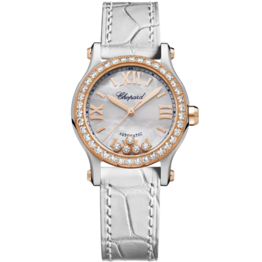 HAPPY SPORT 30 MM ETHICAL ROSE GOLD - LUCENT STEEL™ WITH MOTHER OF PEARL DIAL