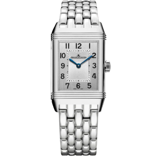 REVERSO CLASSIC DUETTO 40 MM STAINLESS STEEL WITH SILVER GREY AND GUILLOCHE BLACK DIAL