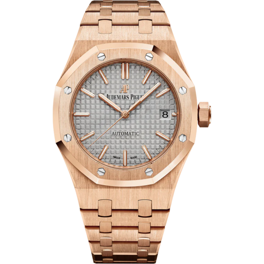 ROYAL OAKRoyal Oak Selfwinding 37MM 18-Carat Pink Gold Bracelet Nickel Grey Dial With Grande Tapisserie Pattern 18-Carat Pink Gold Case