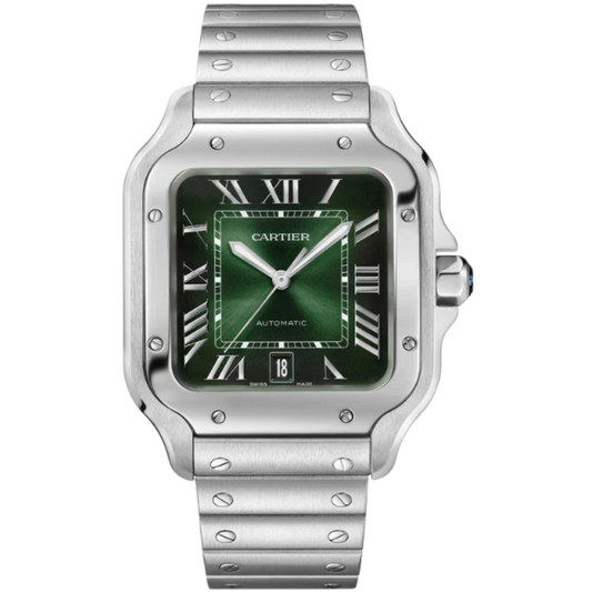 Cartier WSSA0062 Large Santos Stainless Steel 2023 Novelty Green Dial