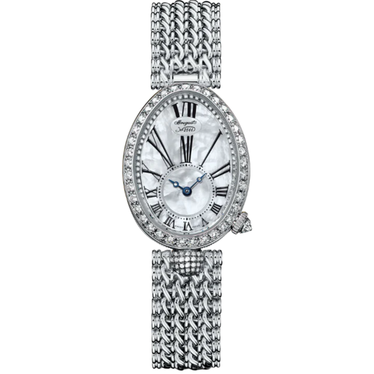 REINE DE NAPLES 8928 33 MM WHITE GOLD WITH MOTHER OF PEARL DIAL