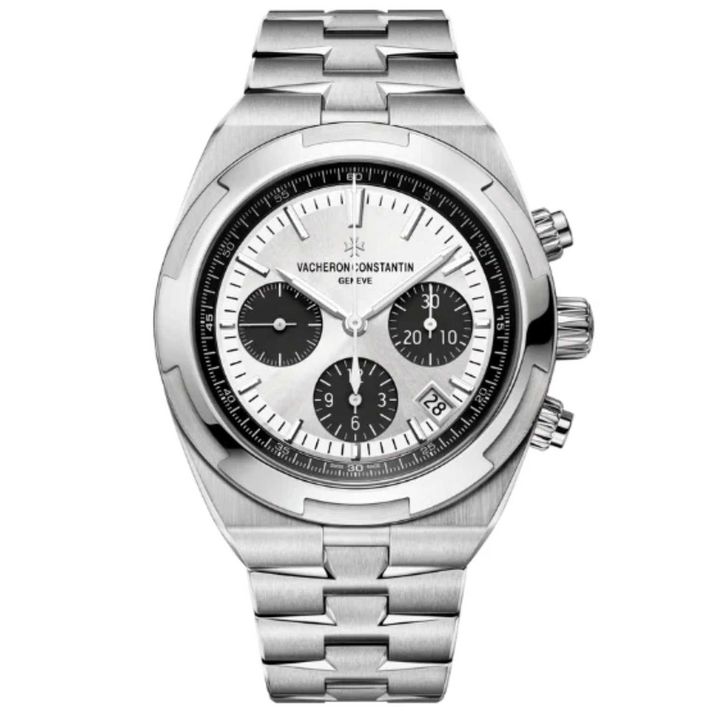 OVERSEAS CHRONOGRAPH 42 MM STAINLESS STEEL WITH WHITE BRASS DIAL