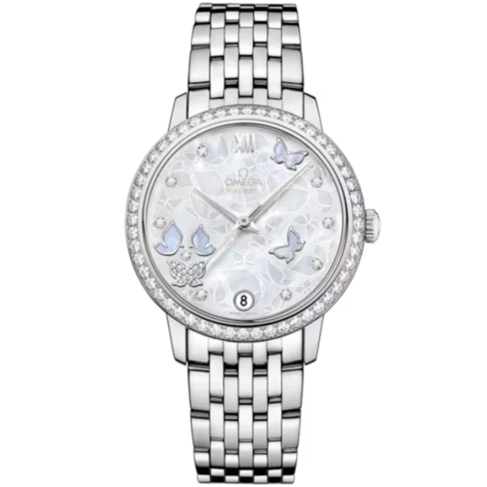 DE VILLE PRESTIGE BUTTERFLY 33 MM WHITE GOLD WITH MOTHER OF PEARL DIAL