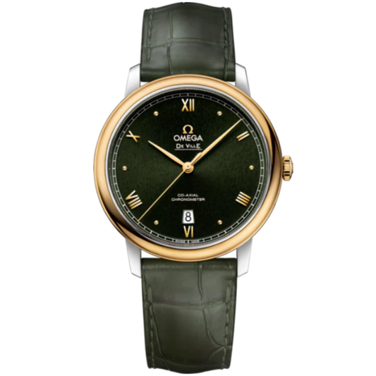DE VILLE PRESTIGE 39 MM STAINLESS STEEL - YELLOW GOLD WITH GREEN DIAL